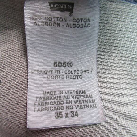 Vintage Levis 505 Jeans Mens 36x34 Blue Straight Fit Grunge Cowboy USA 90s Y2K - Picture 12 of 13